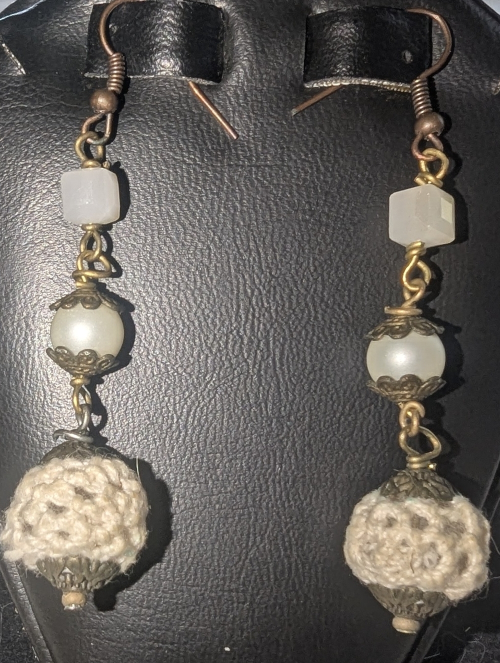 NEW PrimalNeed OOAK Handcrafted Cozy Sweater Bronze-tone Earrings + FREE GIFT